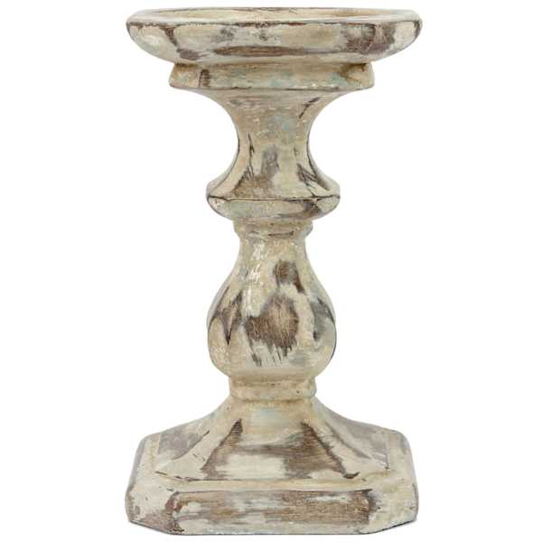 Neutral Pillar Candle Holder, 6"