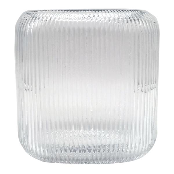 Laila Ali Clear Ribbed Glass Vase, 6.5"