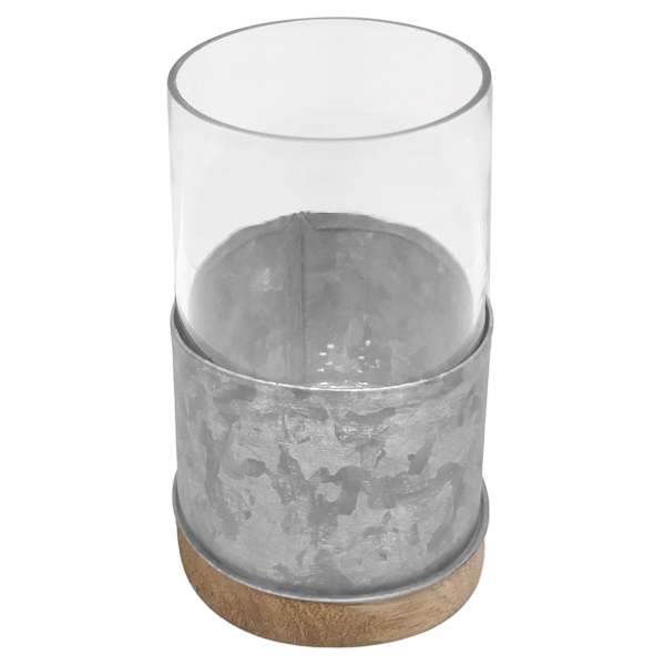 Light Grey Galvanized Metal Bath Tumbler, 5"