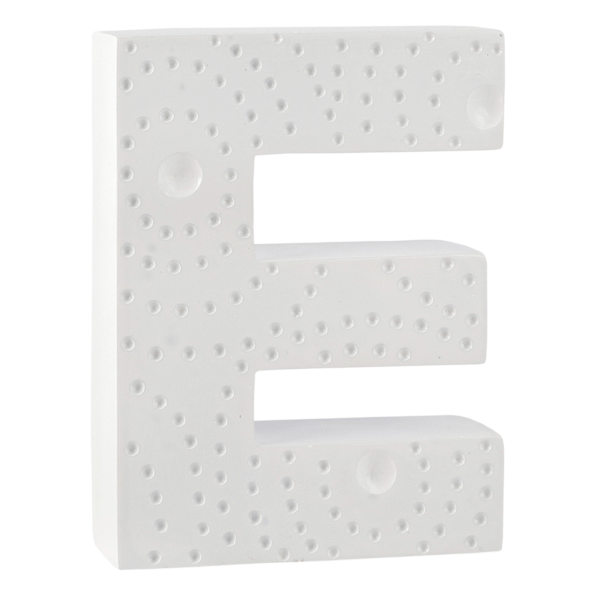 5" White Monogram Letter, E