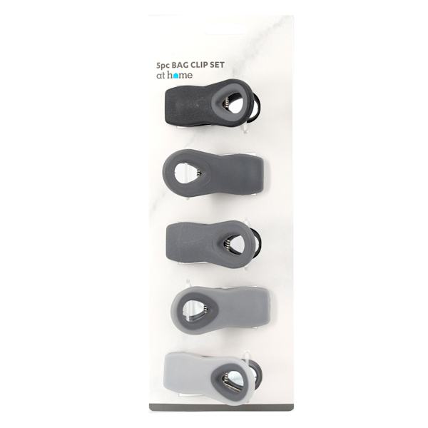 5-Piece Magnetic Bag Clip Set, Grey