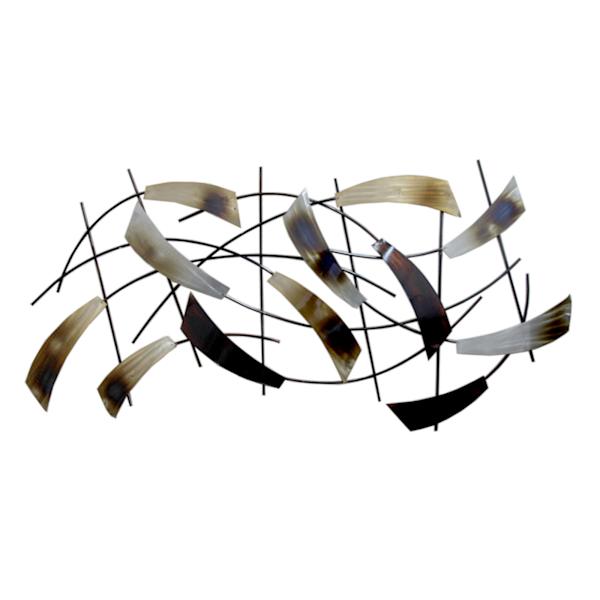 Metal Natural Cluster Feathers Wall Art, 43x21