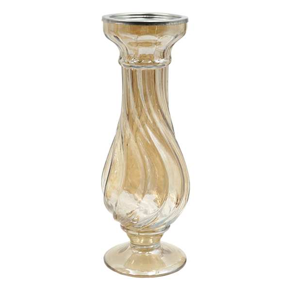 Grace Mitchell Gold Luster Pillar Candle Holder, 14"