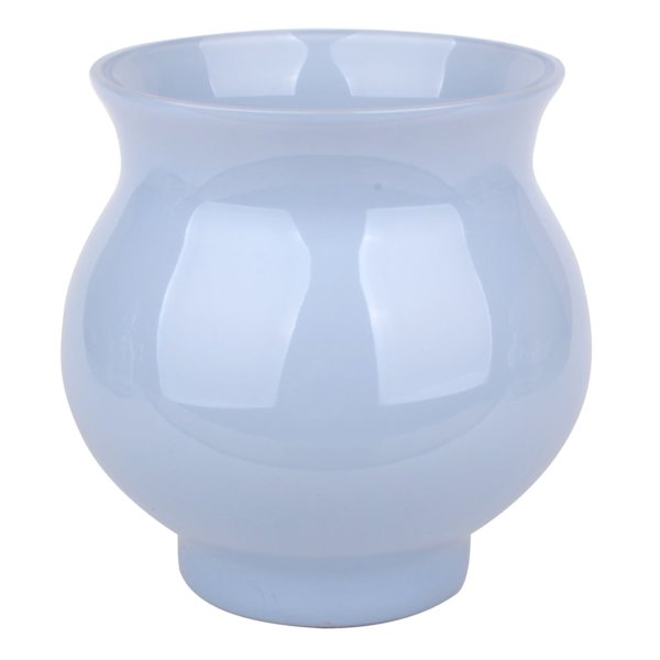 Blue Milk Glass Vase, 7"