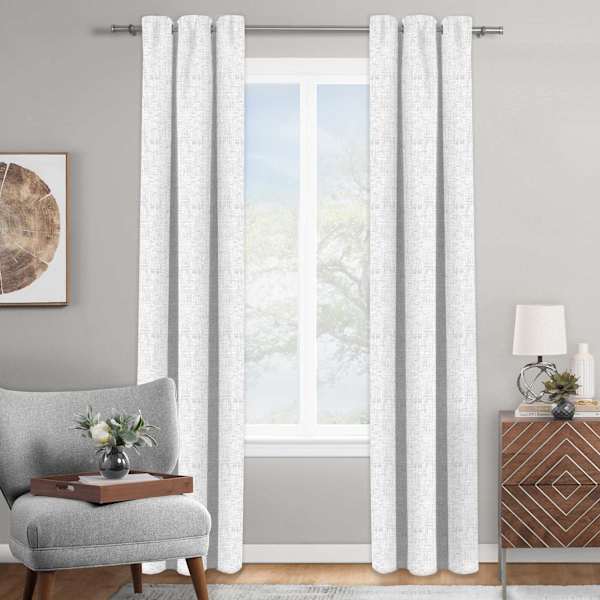 Luxor Silver Metallic Room Darkening Curtain Panel, 84"