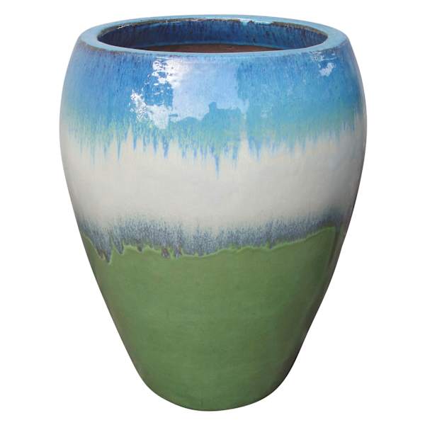 Arcadia Tricolor Urn Ceramic Outdoor Planter, Small