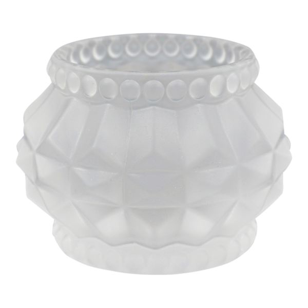 Frosted Glass Candle Holder, 2"