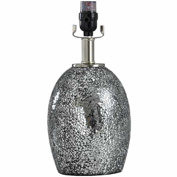 Dark Silver Mosaic Accent Lamp Base, 14"