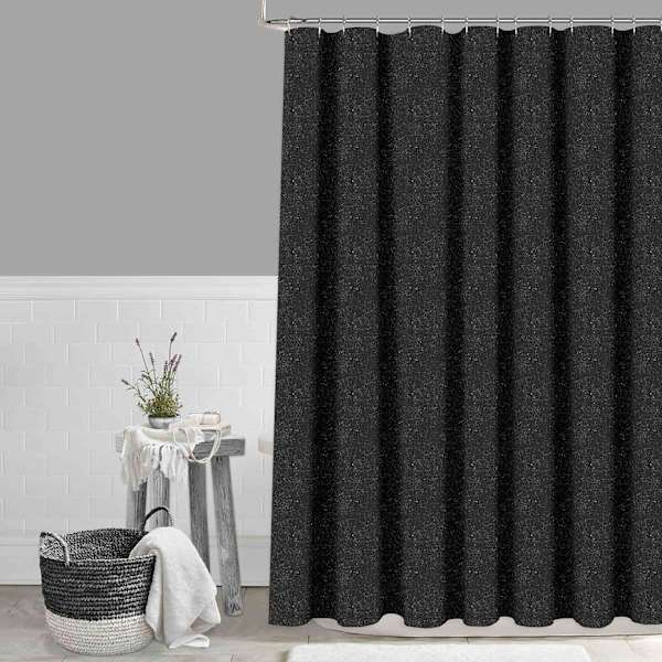 Black Pixie Dust Shower Curtain, 72"