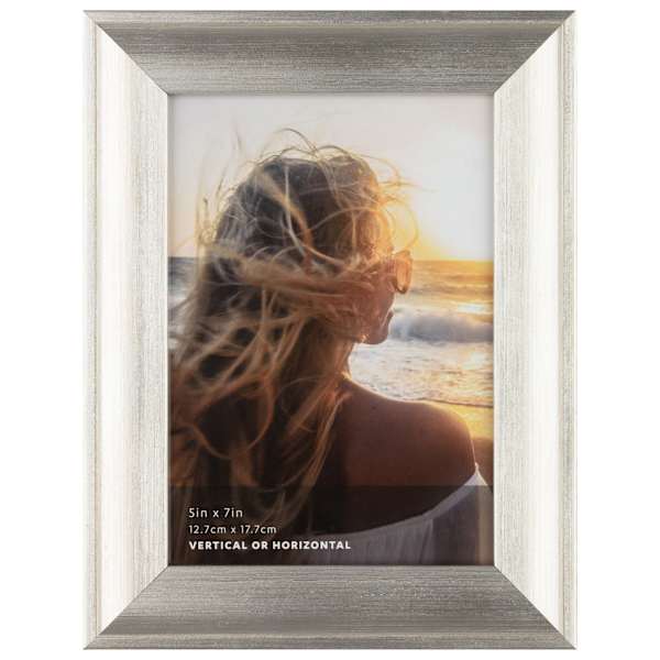 Silver Scoop Profile Tabletop Picture Frame, 5x7