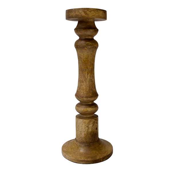 Honeybloom Mango Wood Candle Holder, 15"