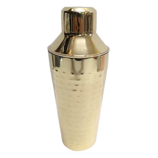 Hammered Gold Metal Cocktail Shaker