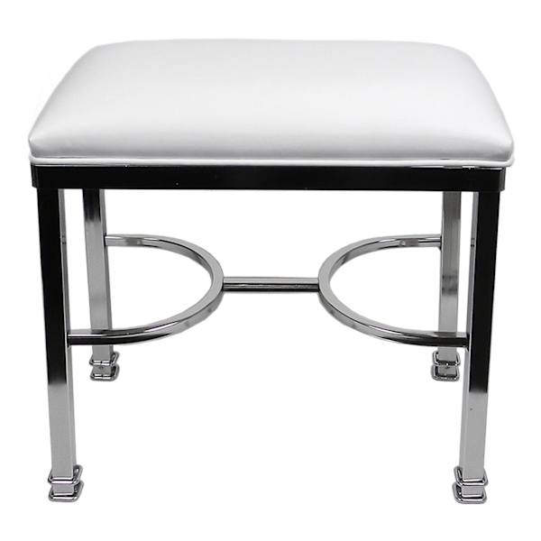 Chanel Vanity Bench, Chrome & White