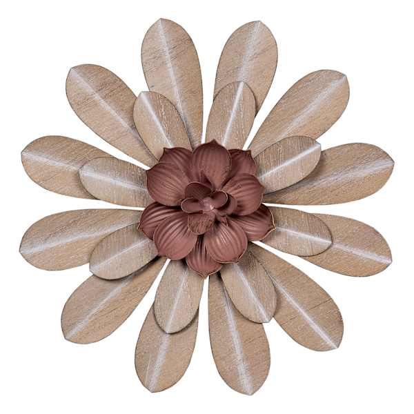 Pink Metal Flower Wall Art, 8"