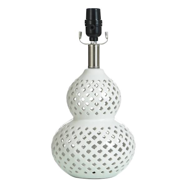 Grace Mitchell White Lattice Double Gourd Accent Lamp, 14"
