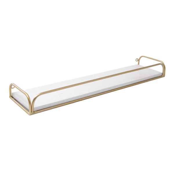 White Faux Wood Wall Shelf, 24"