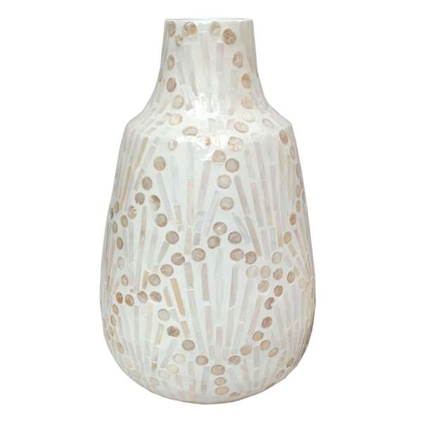 Grace Mitchell Neutral Mother of Pearl Vase, 18"