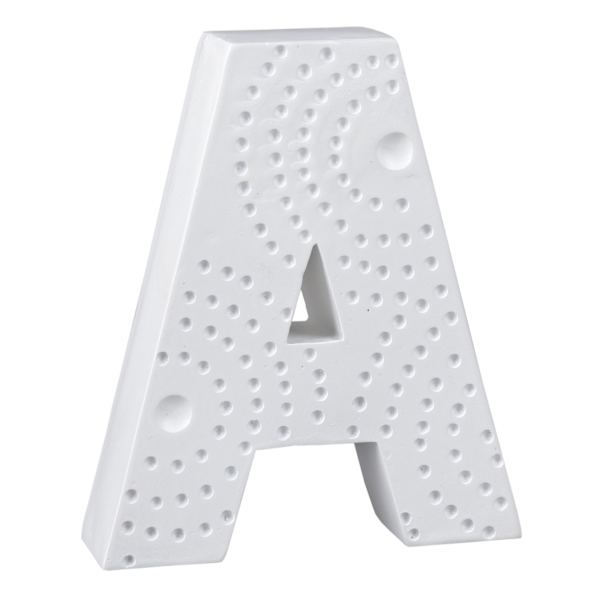 5" White Monogram Letter, A