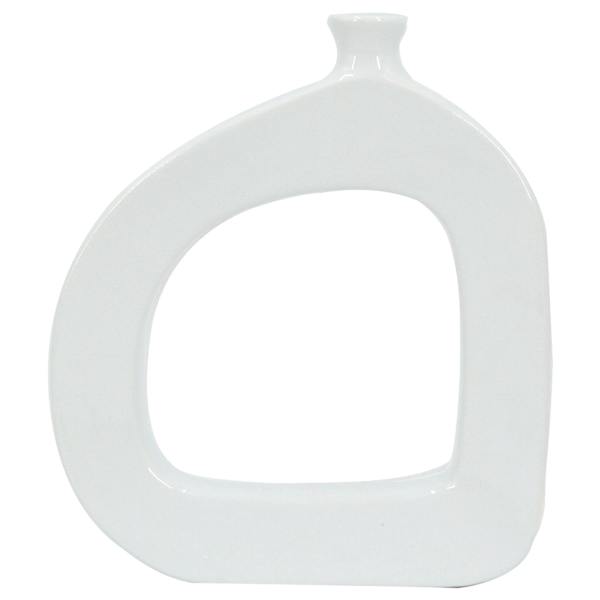 Crosby St. Riley White Open Ceramic Vase, 9.5"