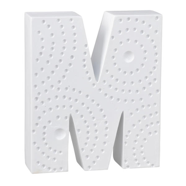 5" White Monogram Letter, M