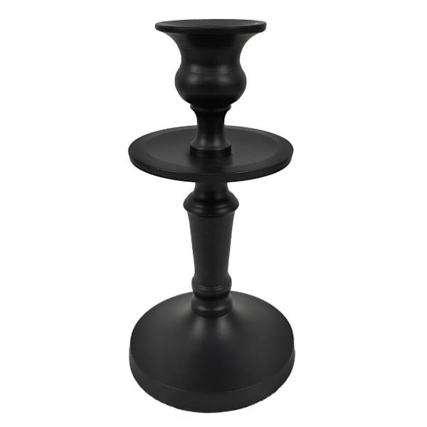 Matte Black Taper Candle Holder, 6"