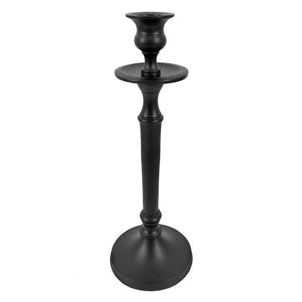 Matte Black Taper Candle Holder, 10"