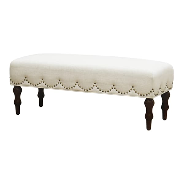 Grace Mitchell Ellery Bench with Scalloped Nailheads