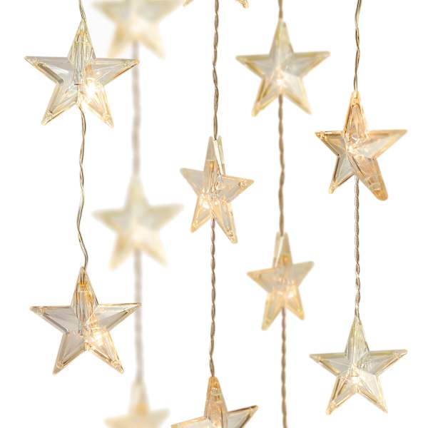 Clear White Star Curtain Lights