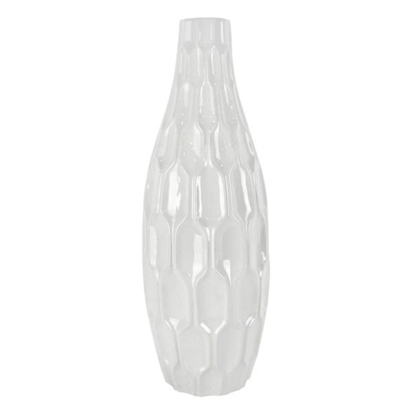 Honeybloom White Katherine Ceramic Floor Vase, 22"