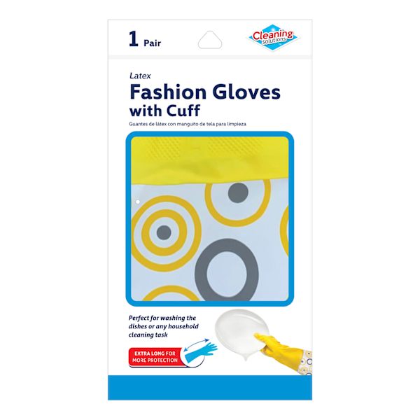 Cleaning Solutions Latex Fashion Gloves with Cuff