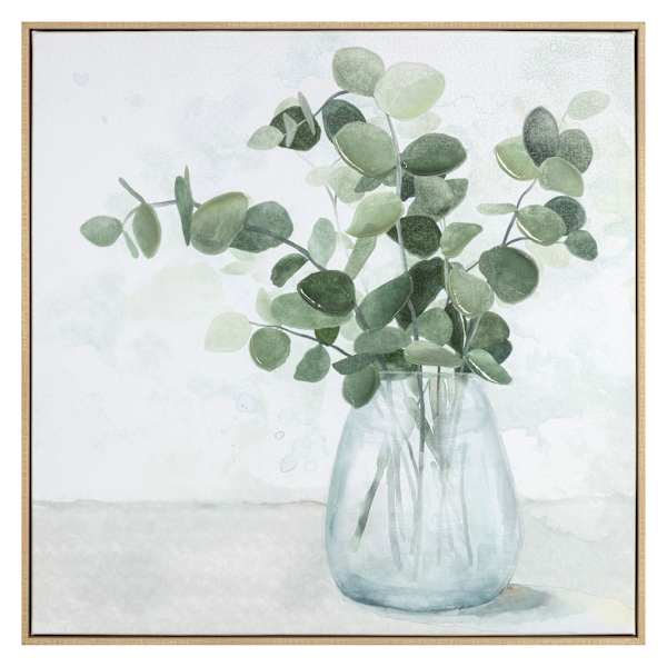 Honeybloom Framed Botanical Floral Vase Canvas Wall Art, 24"