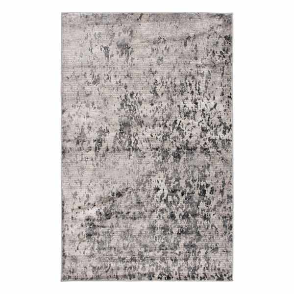 (B789) Crosby St. Adore Black & Grey Abstract Area Rug, 8x10