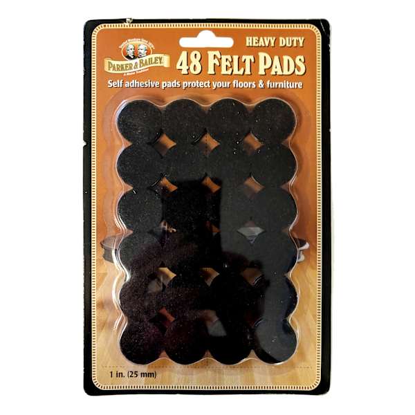 48-Pack Black Felt Furniture Pads, 1"
