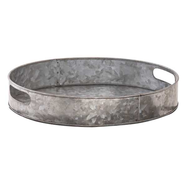 Oval Galvanized Metal Tray, 13x10