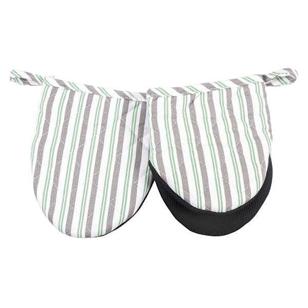 Set of 2 Sage Striped Mini Oven Mitt Set