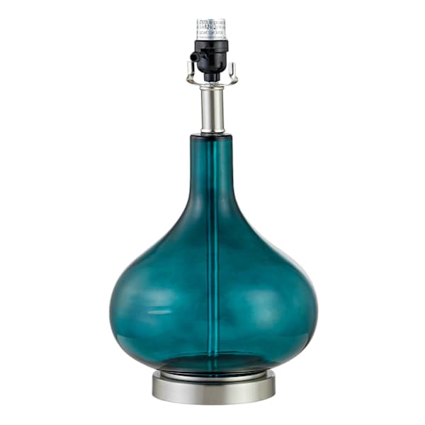 Laila Ali 16 Teal Glass Teardrop Base