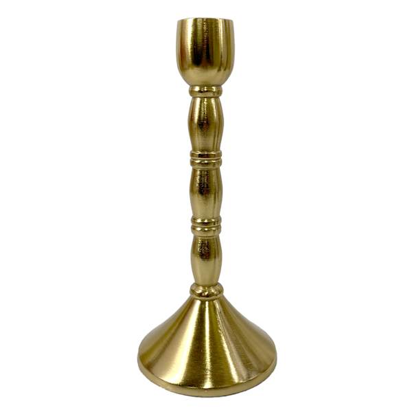 Providence Gold Taper Candle Holder, 8"