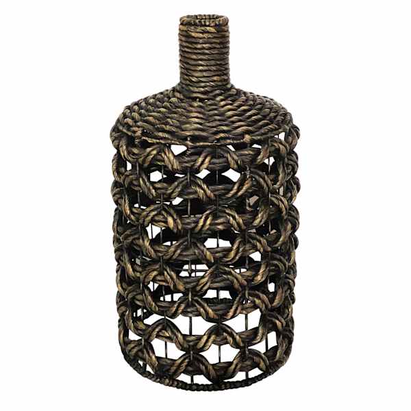 Black Water Hyacinth & Metal Vase, 28"