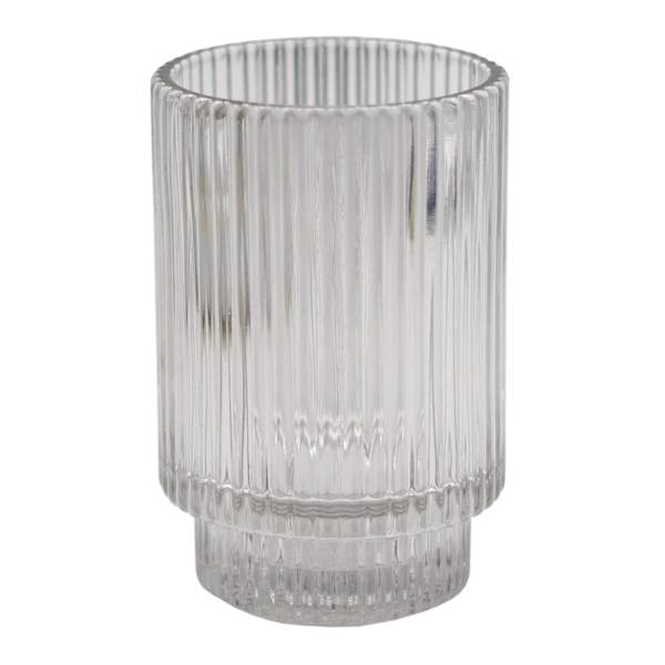 Grey Glass Votive Candle Holder, 4"