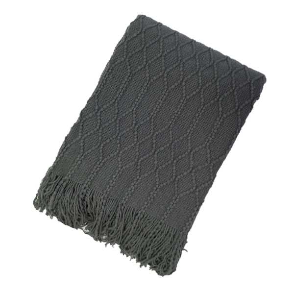 Beverly Grey Throw Blanket, 50x60