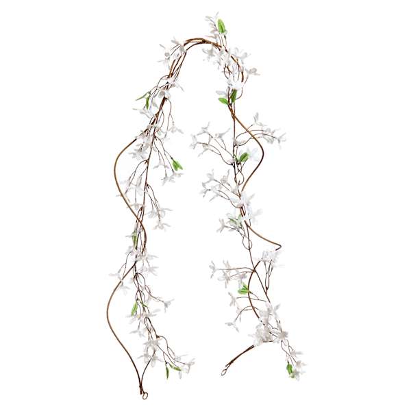Hanging White Forsythia Floral Garland, 72"
