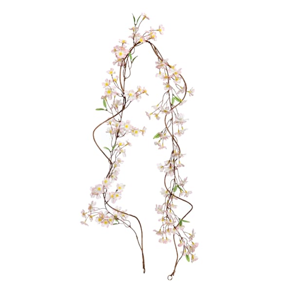 Hanging Pink Peach Blossom Flowers, 72"