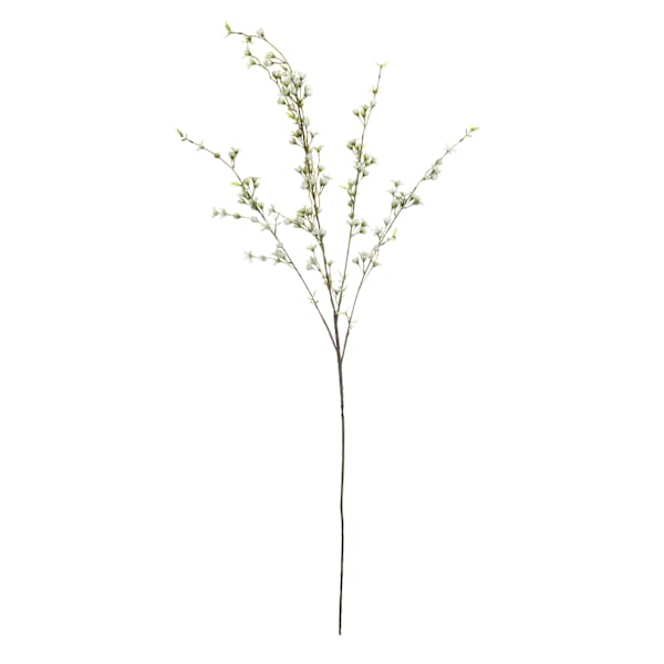 4-Head White Wax Flower Stem, 46"