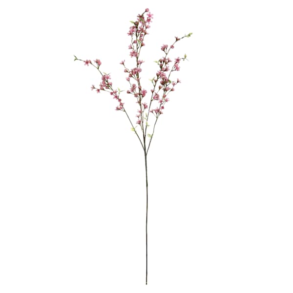 4-Head Pink Wax Flower Stem, 46"