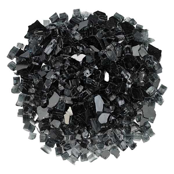 Black Thick Reflective Fire Glass, 5.5"