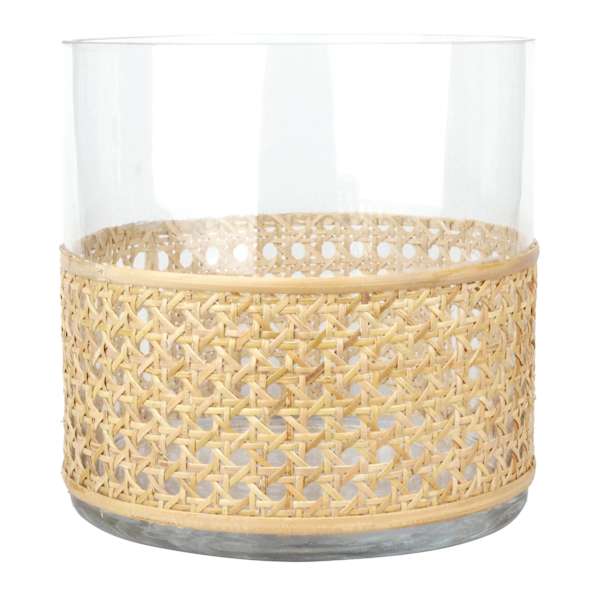 Grace Mitchell Cane Wrapped Glass Vase, 8"