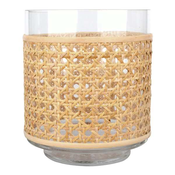 Grace Mitchell Cane Wrapped Glass Vase, 7"