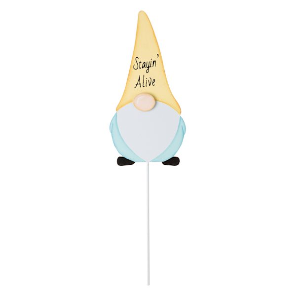 Sunny Club Stayin' Alive Gnome Yard Pick, 16"
