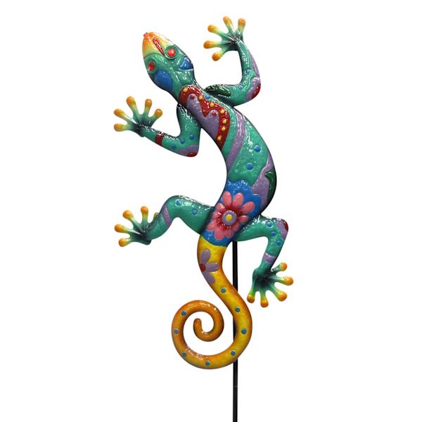 Multicolor Lizard Metal Yard Pick, 42"