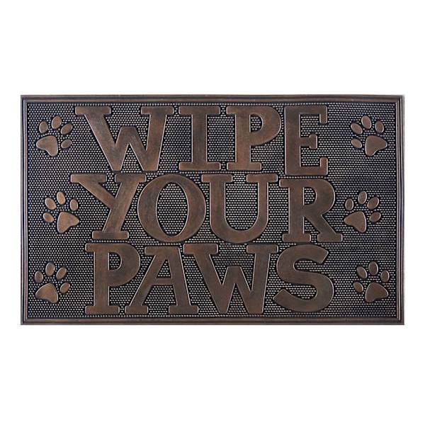 Wipe Your Paws Bronze Rubber Doormat, 18x30